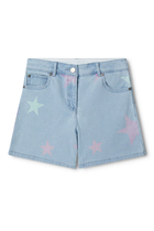 Kids Star Print Denim Shorts